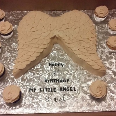 Angel Wings Cake And Cupcakes