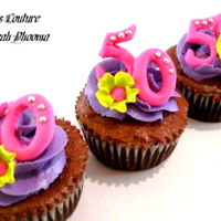 50Th Birthday Cupcakes 50th birthday flower cupcakes in fun funky colours