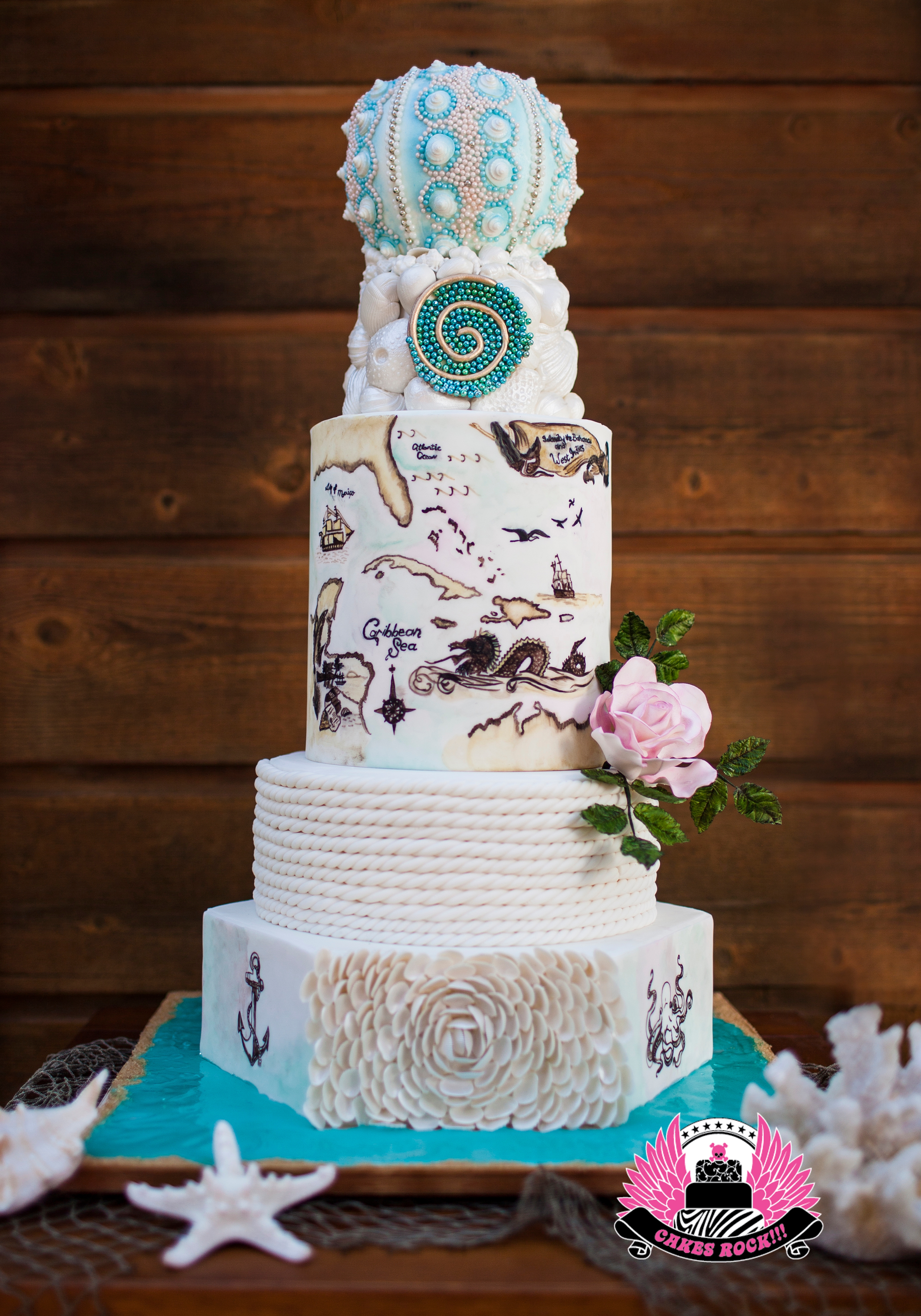 Vintage Map Wedding Cake---Cake Central Magazine Cover, Oct 2015 The cake I created for Cake Central, from their vintage nautical map inspiration picture. I was so honored it was chosen for the cover of...