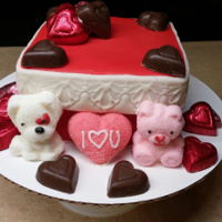 Candy Box Birthday Cake Small cake for my mothers 80th birthday. Chocolate cake with buttercream icing and fondant to make the candy box. Chocolate hearts and...