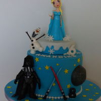 Star Wars & Frozen Cake star wars & frozen cake