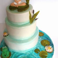 Waterlily Cake Christening cake for little Argyro! Each tier a different flavour! Chocolate, lemon-vanilla and coconut vegan cake :)