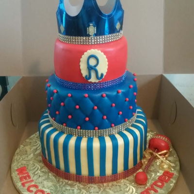 3 Tier Royal Prince Baby Shower Cake