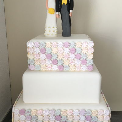 Love Heart Sweets Wedding Cake