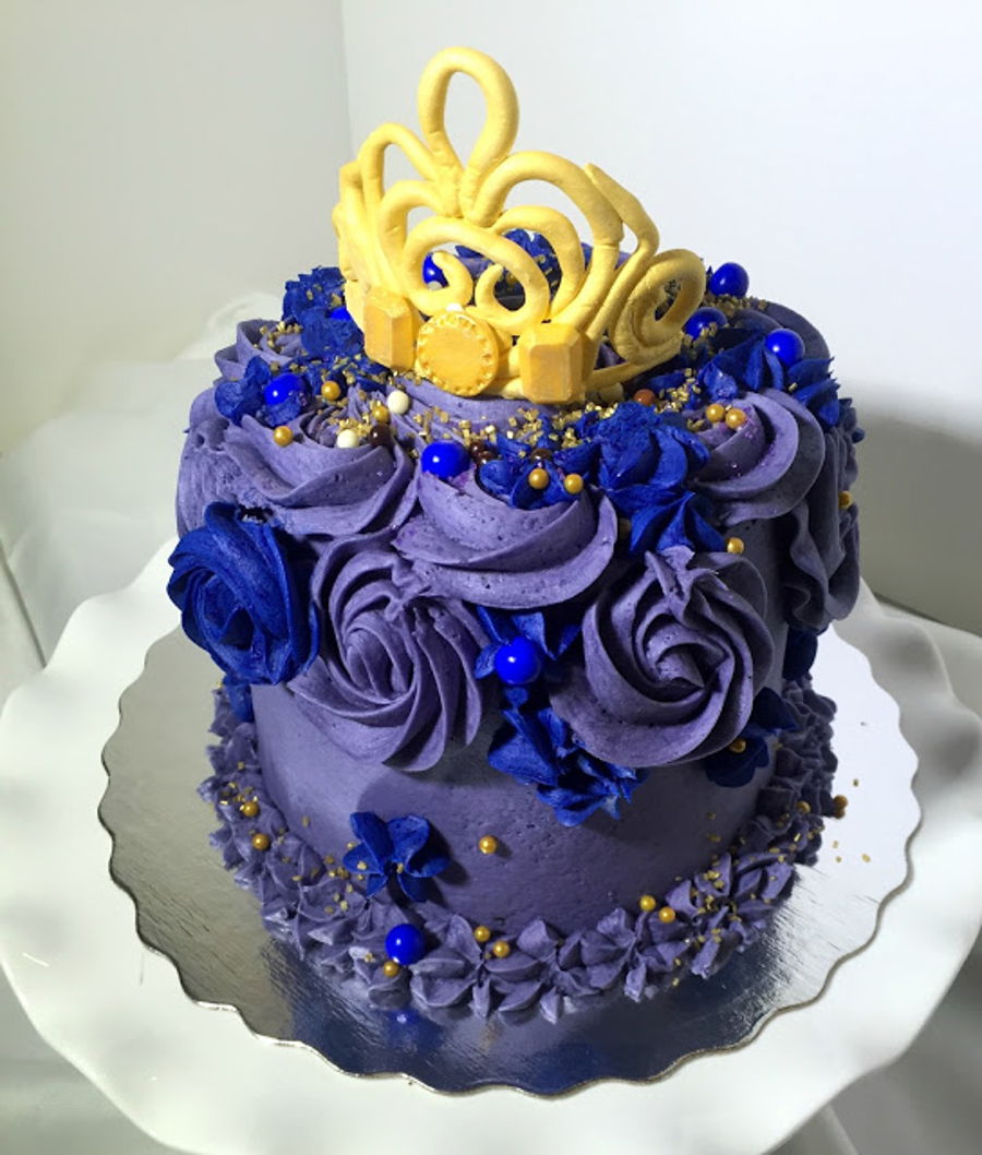 Purple And Gold Princess Cake - CakeCentral.com