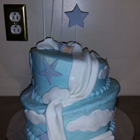 Baby Shower Cake This is my first topsy turvy cake!! I really think it turned out good :-) and I finally got my buttercream right!!! I'm so excited...