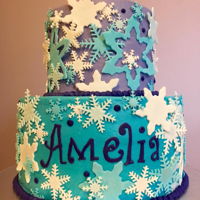 Frozen Birthday! I made this cake for an old friend of mine whose little girl was turning 3! Anna and Elsa even made an appearance at the party so the cake...