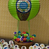 Hot Air Balloon Cupcake This cake was made for a 2 year old's birthday party. 50+ funfetti cupcakes with buttercream icing.