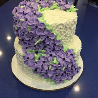 Hydrangea And Swirl Stacked Cake All buttercream decoration