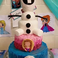 Olaf Cake Olaf cake and layers for Elsa and Anna