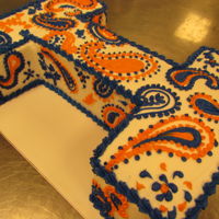 Paisley Cake cake for a local college University of Illinois orange and blue