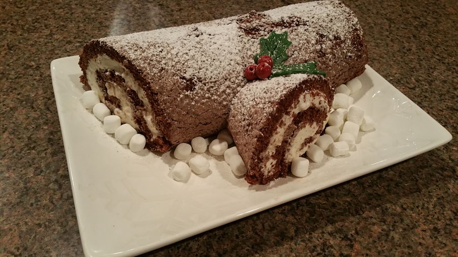 Hot Chocolate And Marshmallow Yule Log