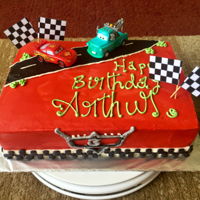 Cars Themed Buttercream Cake All buttercream butterscotch cake