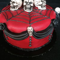 Gothic Birthday fondant covered cake with skull decorations