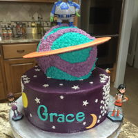 Saturn Sour cream cake with fondant accents