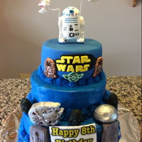 Star Wars 6 inch, 8 inch and 10 inch cake everything on cake is Editable