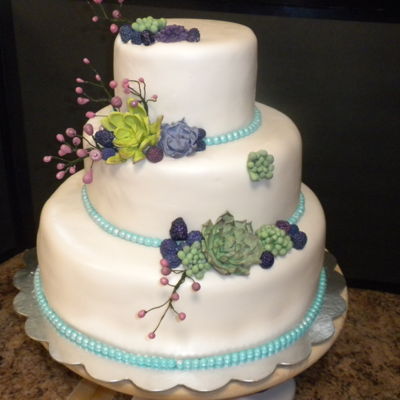 Cactus & Berries Wedding Cake