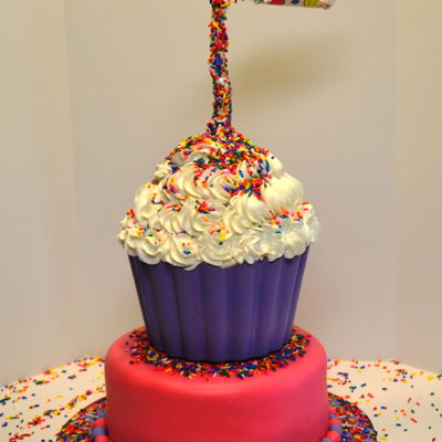 Gravity Defying Birthday Cake With Sprinkles
