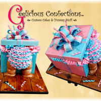 Baby Reveal Baby Bottom Baby Reveal baby Bump All edible - had issues with the chunky legs due to humidity, but overall I think it turned out great.