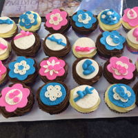 Baby Shower Cupcakes Cupcakes for a baby shower. Chocolate cupcakes with peanut butter filling, and buttercream icing. As well as Vanilla bean cupcakes with...