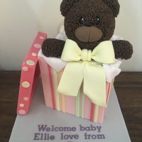 Bear In A Box Cake Bear in a box cake to welcome a new baby