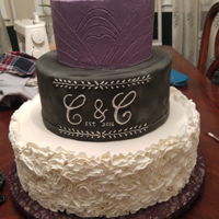 Chalk Board Wedding Cake Pound cake , buttercream icing covered with Satin Ice fondant