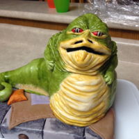 Jabba The Hut Fondant covered chocolate peanutbutter cake.