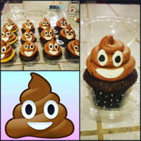 Poop Emoji Cupcakes Created these little dumps for my niece's 10th birthday party. Somehow it's her favorite emoji. Gross but tasted delicious