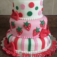 Strawberry Short Cake Theme Strawberry theme cake.