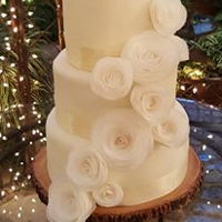 Wafer Paper Roses Wedding Cake Wafer paper rose wedding cake, made for my son's wedding.