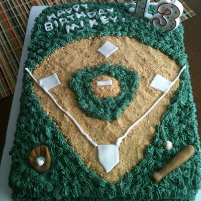 Baseball Field Birthday Cake