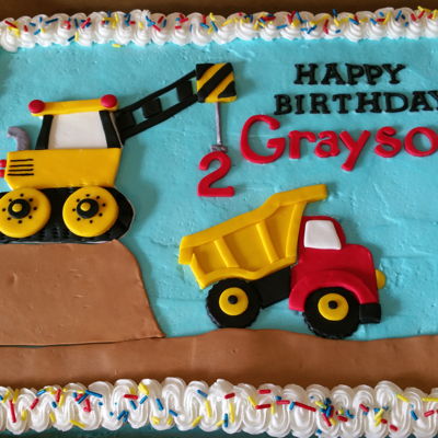 Dump Truck Birthday Cake