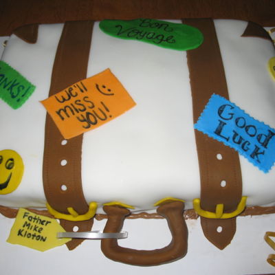 Going Away Suitcase Cake