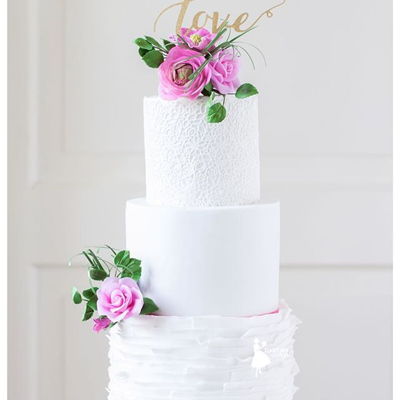 Pink And Lace Weddingcake