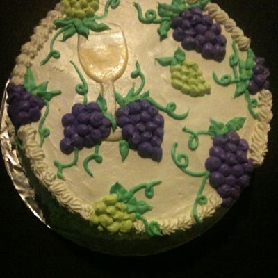 Wine And Grapes Birthday Cake