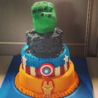 Avengers My work does themed days every month and they decided to have a marvel theme day. They asked for an avengers cake this is what I came up...