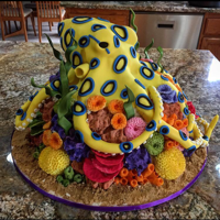 Blue Ring Octopus Cake Blue Ring Octopus birthday cake!