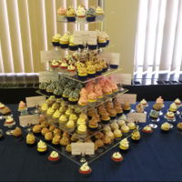 Mini Cupcake 6-Tier Variety Tower 10 different flavor combos for a friend's retirement party. She picked a couple and gave me free rein on the rest (whoo hoo!), which...