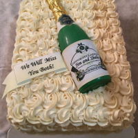 Retirement Celebration We all work for the day we don't have to work! Happy Retirement! The bottle was made with Green candy melts. I used my edible printer...