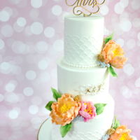 Sweet Love A simple yet elegant classic design for a wedding, worked on a white on white concept to give texture to the base of the cake. As usual my...