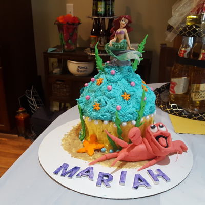 Little Mermaid Giant Cupcake