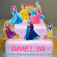 Disney Princess Cake Choc Vanilla Cake with Fondant Accents and Edible Images