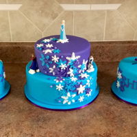 Frozen Themed Cake Chocolate cake with Swiss meringue buttercream