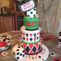 Poker Cake Poker cake covered in buttercream with fondant decorations!