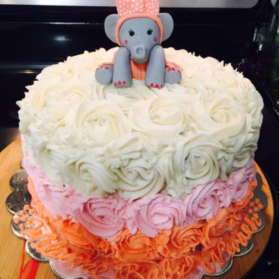 Elephant Rose Coral Cake