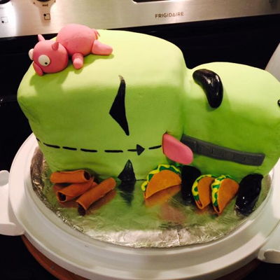 Invader Zim (Gir) Cake