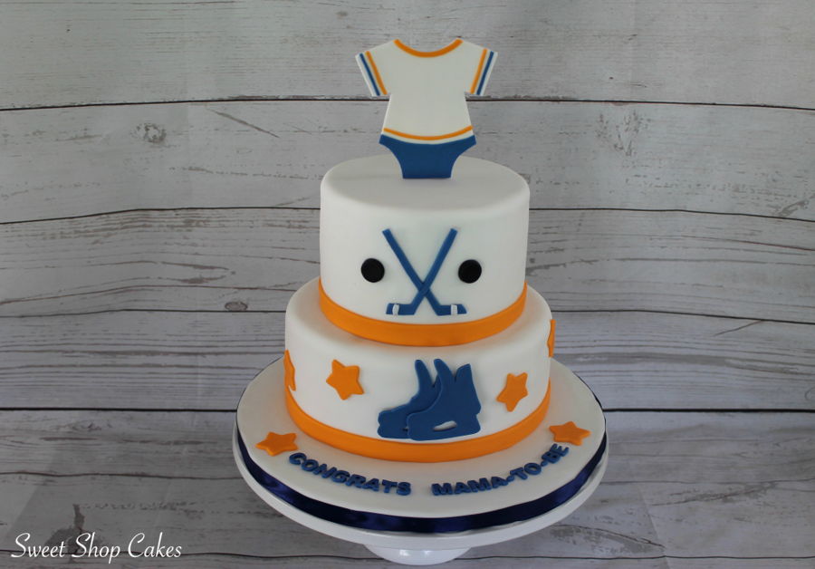 Hockey Themed Baby Shower Cake