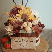 Art Show Entries We have a small art show in our small town and I was asked to submit an entry. I decided on a Fall theme, it's all edible except for...