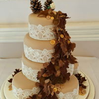 Autumn Wedding Cake Autumn themed wedding cake .i did make this for a wedding last year .Chocolate cake , vanilla , sponge and carrot cake .