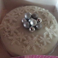 Christmas Cake 2015 Snowflake and baubles